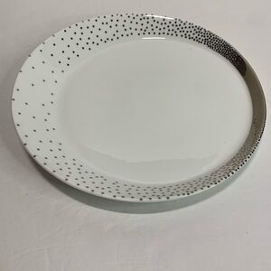 Nambe Platinum Bone China Tilt Dazzle Dessert Salad Plate Dishwasher Safe New